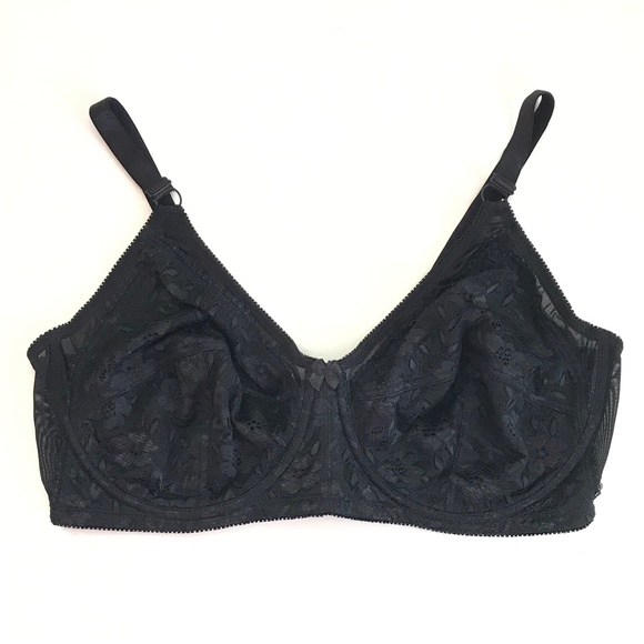 BREEZIES Lace Bra Underwire UltimAir Black Women’s Plus Size 46DD - Picture 1 of 16